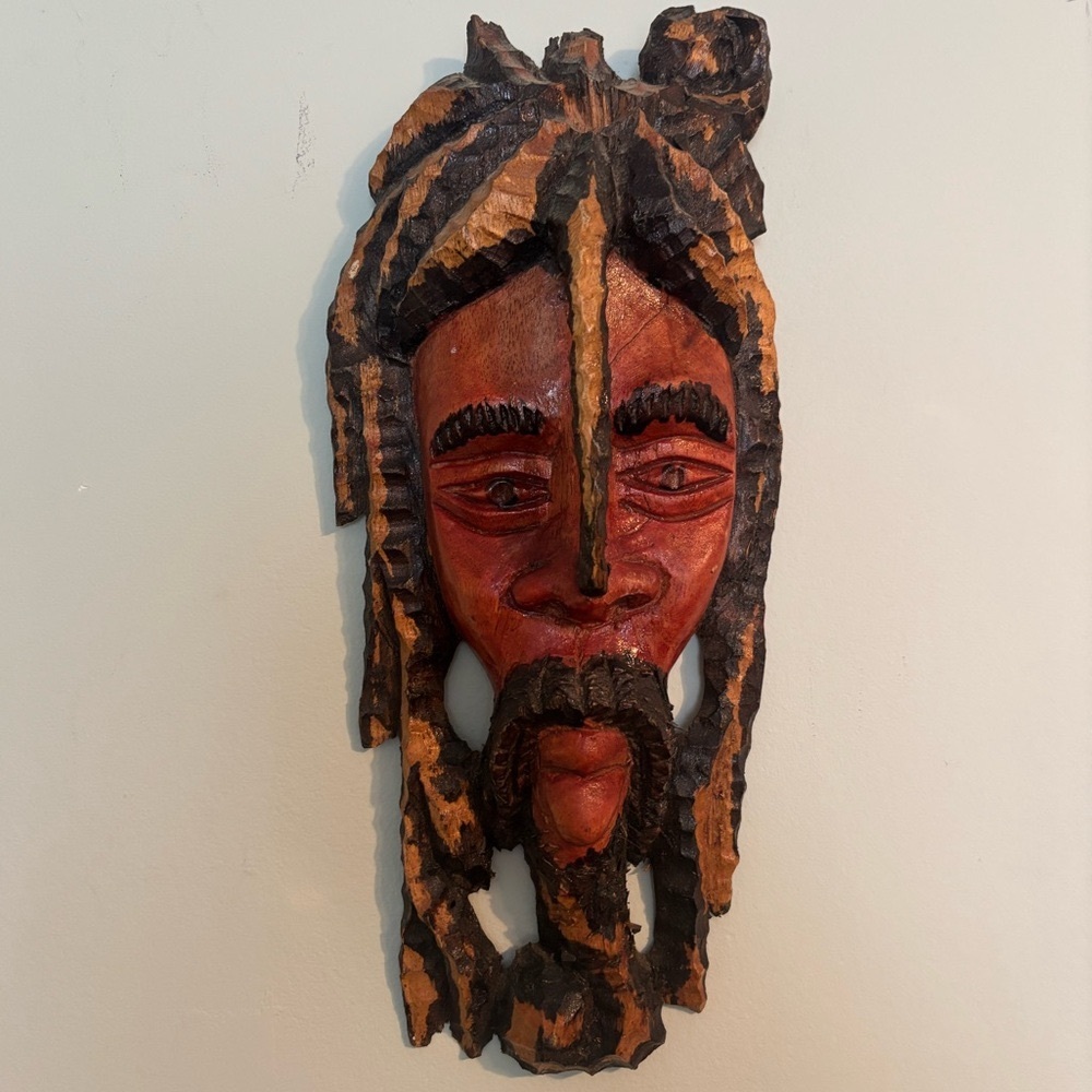 Handcrafted Wooden Tribal Rastafarian Wall Hanging